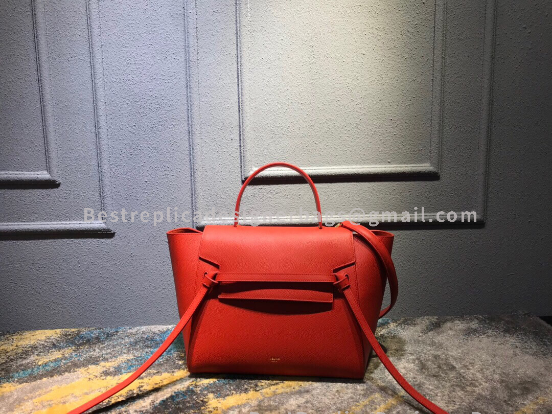 Celine Mini Belt Bag In Red Epsom Calfskin